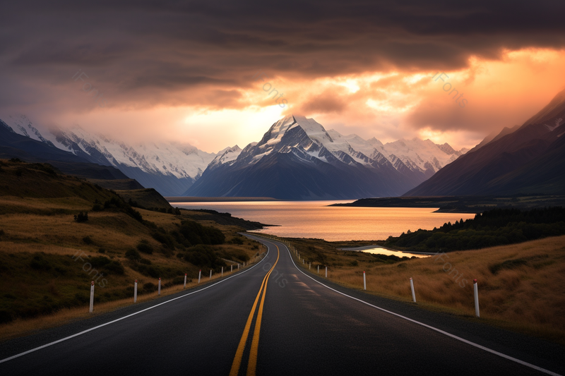 阳光下开往雪山前进的方向自然风景,高清,摄影图,摄影图片,图片大全,摄影图免费下载